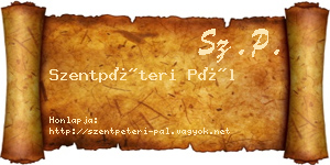 Szentpéteri Pál névjegykártya