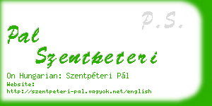 pal szentpeteri business card